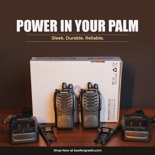 Long-Range Walkie Talkie— 16 Channel, Portable Two-Way Radio Set (Black, Pack of 2)