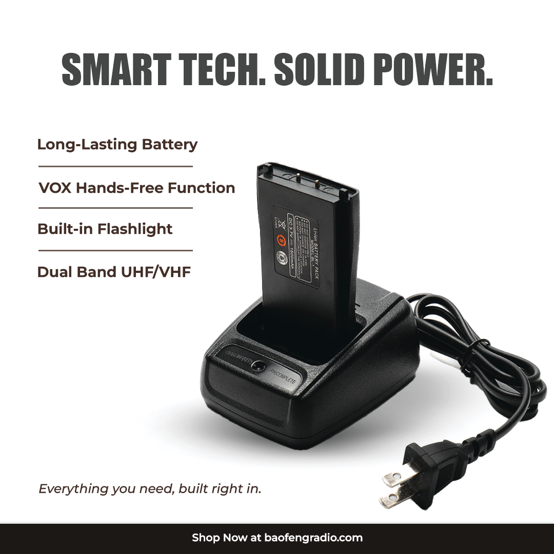 Long-Range Walkie Talkie— 16 Channel, Portable Two-Way Radio Set (Black, Pack of 2)