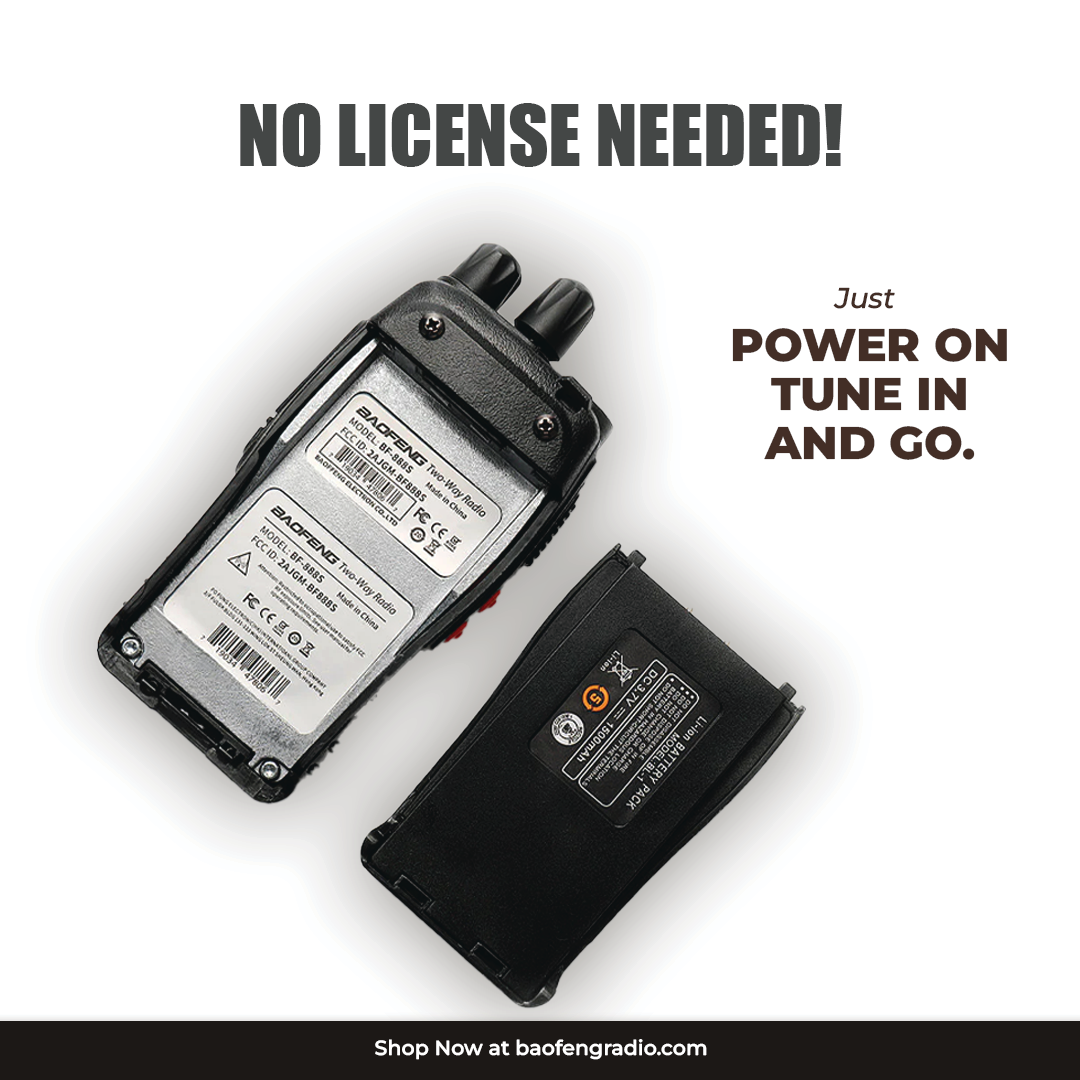 Long-Range Walkie Talkie— 16 Channel, Portable Two-Way Radio Set (Black, Pack of 2)