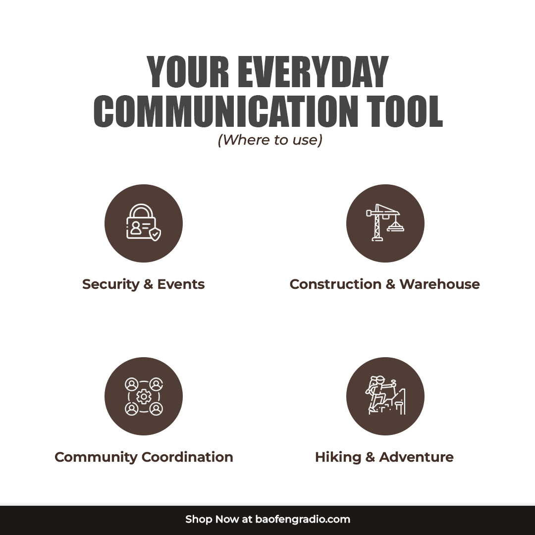 Long-Range Walkie Talkie— 16 Channel, Portable Two-Way Radio Set (Black, Pack of 2)