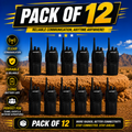 ARK Long-Range Walkie Talkie 16 Channel, Portable Two-Way Radio Set (Black, Pack of 12)