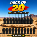 ARK Long-Range Walkie Talkie 16 Channel, Portable Two-Way Radio Set (Black, Pack of 20)