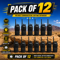 ARK Long-Range Walkie Talkie 16 Channel, Portable Two-Way Radio Set (Black, Pack of 12)