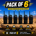 ARK Long-Range Walkie Talkie 16 Channel, Portable Two-Way Radio Set (Black, Pack of 6)