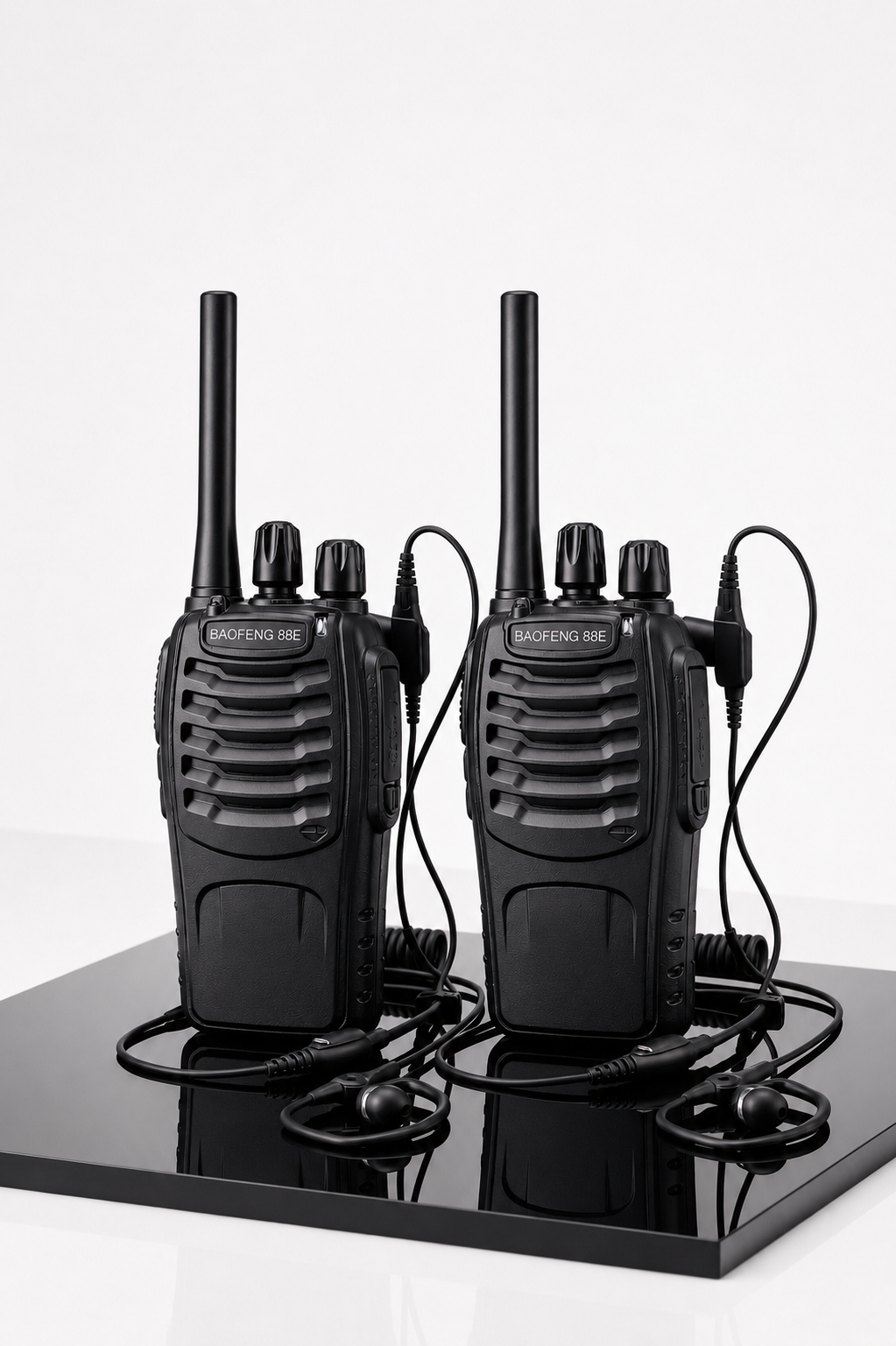 ARK Long-Range Walkie Talkie 16 Channel, Portable Two-Way Radio Set (Black, Pack of 2)