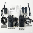 ARK Long-Range Walkie Talkie 16 Channel, Portable Two-Way Radio Set (Black, Pack of 18)